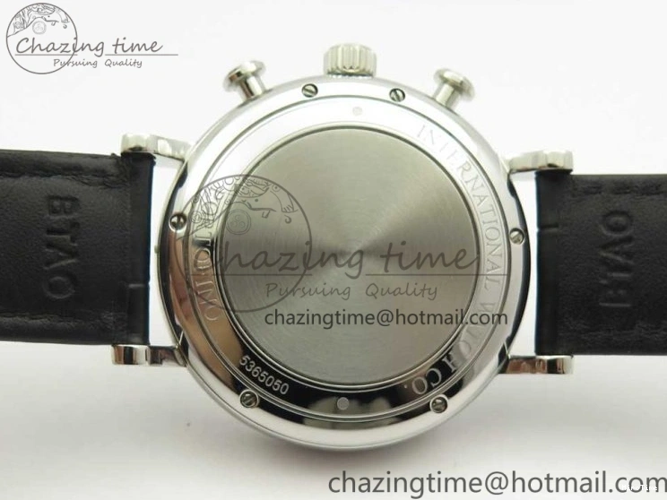 MIROTIME 0327 Snug Portofino IW391022 SS ZK 1:1 Best Edition White Dial Gold Markers On Black Leather Strap A 7130